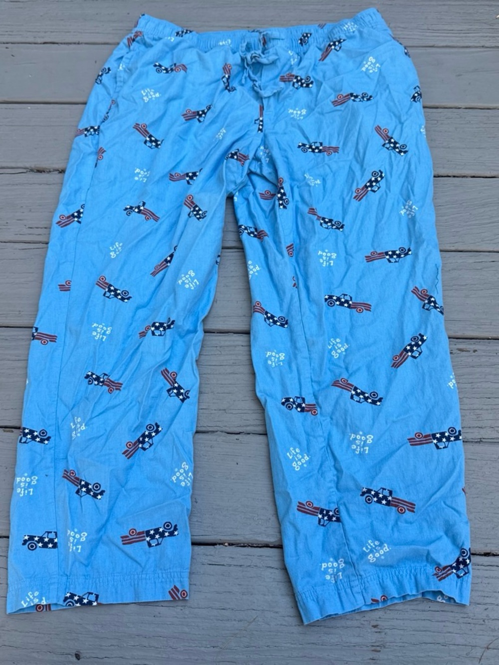 Life Is Good Blue Men’s Printed Pajama Pants with Drawstring